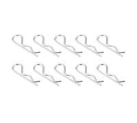 QUARKZMAN 10Pcs 2.5mmx45mm 304 Acier Inoxydable R-Shaped Goupilles Ressort, R Clips Goupille Ressort Attache Rapide pour Household Appliances, Sports Equipment (Silver)