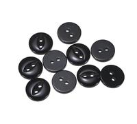 QUARKZMAN 10Pcs 20L Noir Boutons de Couture Ronds 12.5mm 1/2" en Résine 2 Trous Bouton de Remplacement Yeux de Poisson pour Artisanat Pantalon Robe Jupe Vêtements Boutons de Fixation