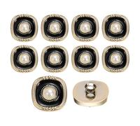 QUARKZMAN 10Pcs 21mm Boutons Ronds En Resine Vintage Pour Vetements Boutons De Couture En Metal Perles Accessoires Artisanat Pour Decoration De Vetements Projets DIY, Noir