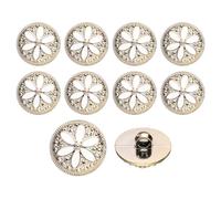 QUARKZMAN 10Pcs 21mm Boutons Ronds Rétro En Résine Pour Vêtements Boutons Métalliques Fleuris Accessoires Artisanat Pour Décoration Manteau Projets DIY, Blanc