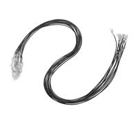 QUARKZMAN 10pcs 24 Pouces Cordon de Collier Ciré, Cordon de Collier en Vrac avec Fermoir 1,5mm Cordon de Cuir Ciré pour la Fabrication de Bijoux DIY Bracelet Pendentif, Noir