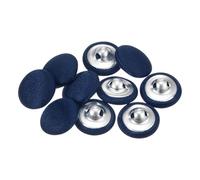 QUARKZMAN 10Pcs 24L Bouton Recouvert de Tissu 15mm Rond Boutons de Couture à Tige Métallique pour Costumes, Robes, Chemisiers, Pulls, Bleu Foncé