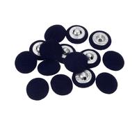 QUARKZMAN 10Pcs 24L Bouton Recouvert de Tissu Bleu Foncé 15mm Boutons Mercerie Boutons de Couture à Tige Métallique et Trous Ronds pour Costumes, Robes et Chemisiers
