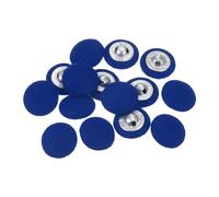 QUARKZMAN 10Pcs 24L Bouton Recouvert de Tissu Bleu Profond 15mm Boutons Mercerie Boutons de Couture à Tige Métallique et Trous Ronds pour Costumes, Robes et Chemisiers
