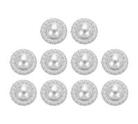 QUARKZMAN 10pcs 28L Boutons Perle Faux Argenté 18mm 23/32" Bouton Rond en Plastique pour Couture Remplacement Attache Artisanat pour Manteaux Vêtements DIY Décoration Artisanat #6