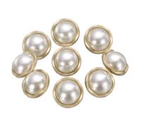 QUARKZMAN 10pcs 28L Perle Dorée Boutons De Couture En Métal 18mm 11/16" Ronds Boutons Pour Manteau Femme Avec Tige En Plastique Remplacement Bouton DIY Pour Couture Pull Artisanat, #9