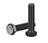 QUARKZMAN 10Pcs 3/8-16 x 1-1/2" Boulons À Tête Hexagonale Vis À Tête Hexagonale Filetée Complète En Acier Inoxydable 304 Boulons Hexagonaux Pour Construction Fabrication De Machines Noir