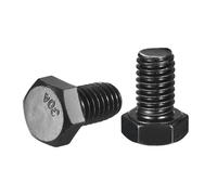 QUARKZMAN 10Pcs 3/8-16 x 1/2" Boulons À Tête Hexagonale Vis À Tête Hexagonale Filetée Complète En Acier Inoxydable 304 Boulons Hexagonaux Pour Construction Fabrication De Machines Noir