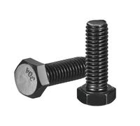 QUARKZMAN 10Pcs 3/8-16 x 1" Boulons à Tête Hexagonale Noir | Vis à Tête Hexagonal Filetée Complète Acier Inoxydable 304 Boulons Hexagonaux Pour La Construction La Fabrication De Machines
