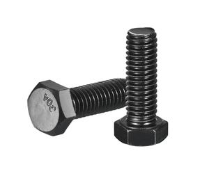 QUARKZMAN 10Pcs 3/8-16 x 1" Boulons À Tête Hexagonale Vis À Tête Hexagonale Filetée Complète En Acier Inoxydable 304 Boulons Hexagonaux Pour La Construction La Fabrication De Machines Noir