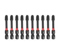 QUARKZMAN 10pcs #3 Phillips Impact Screwdriver Bit PH3 1/4" Hex Shank 2" (50mm) Long Magnetic Cross Head Drill Bits S2 Steel Industrial Screw Driver pour Impact Power Drivers, Black/Red