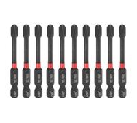 QUARKZMAN 10pcs #3 Phillips Impact Tournevis Bit PH3 1/4" Hex Tige 2.6" (65mm) Long Magnétique Croisée Tête Foret Bits Acier S2 Industriel Tournevis Pour Impact Power Drivers, Noir/Rouge