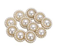 QUARKZMAN 10pcs 32L Perle Dorée Boutons En Métal À Coudre 20mm 4/5" Ronds Boutons Pour Manteaux Femmes Avec Tige En Plastique Remplacement Bouton DIY Pour Coudre Pull Artisanat, #10