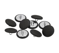 QUARKZMAN 10Pcs 36L Bouton Recouvert de Tissu Noir 23mm Rond Tige en Métal Boutons en Satin à Coudre DIY pour Robes de Mariée, Chemisiers et Pulls