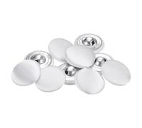 QUARKZMAN 10Pcs 40L Bouton Recouvert de Tissu 25mm Rond Boutons de Couture à Tige Métallique pour Costumes, Robes, Chemisiers, Pulls, Blanc