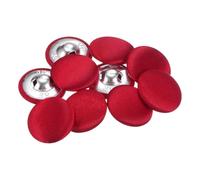 QUARKZMAN 10Pcs 40L Bouton Recouvert de Tissu 25mm Rond Boutons de Couture à Tige Métallique pour Costumes, Robes, Chemisiers, Pulls, Rouge
