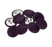 QUARKZMAN 10Pcs 40L Bouton Recouvert de Tissu 25mm Rond Boutons de Couture à Tige Métallique pour Costumes, Robes, Chemisiers, Pulls, Violet Foncé