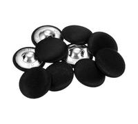 QUARKZMAN 10Pcs 40L Bouton Recouvert de Tissu 25mm Rond Boutons de Couture à Tige Métallique pour Costumes, Robes, Chemisiers, Pulls, Noir