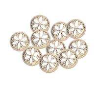 QUARKZMAN 10pcs 40L Perles Fausses Boutons Blanc Or 25mm 1" Dia 0.55" Epais Plastique Rond Couture Bouton Remplacement Artisanat Attache Pour Manteaux Vetements Style E