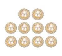QUARKZMAN 10pcs 48L Boutons Perle Faux Or 30mm 1-1/4" Plastique Ronds Couture Remplacement Attache Artisanat Pour Manteaux Vêtements DIY Décoration Artisanat #4