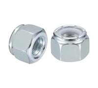 QUARKZMAN 10Pcs 5/8"-11 Ecrous Hexagonaux Autobloquants À Insert Nylon, Écrous Autobloquants En Acier Au Carbone À Insert Nylon Pour Fixations Industrielles Et De Construction, Blanc&Blanc