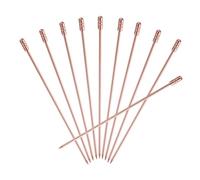 QUARKZMAN 10Pcs Acier Inox Cocktail Cure-dents, 4.25 Pouce Métal Cocktail Piques Fruit Bâtons Réutilisable Long Martini Piques Cocktail Brochettes pour Apéritif, Rose Doré Cylindre