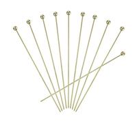 QUARKZMAN 10Pcs Acier Inox Cocktail Cure-dents, 7.9 Pouce Métal Cocktail Piques Fruit Bâtons Réutilisable Long Martini Piques Cocktail Brochettes pour Fête Boissons Apéritif, Doré Boule