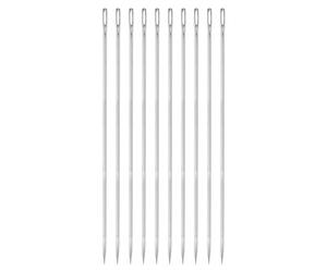 QUARKZMAN 10Pcs Aiguilles d'Ameublement de 8 pouces avec Gros Chas en Acier Inoxydable pour la Couture à la Main de Cuir, Tapisserie, Broderie, Capitonnage, Sangles et Tapis