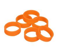 QUARKZMAN 10Pcs Anneaux en Caoutchouc de Silicone, 20x7mm Anneaux en Caoutchouc Attaches de Câble Élastiques Solides Antidérapants pour Enrouler des Cordons Sacs, Orange