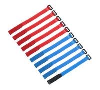 QUARKZMAN 10Pcs Attaches De Batterie Reutilisables, 0.8x12" Noir/Bleu Nylon Polyvalent Attache De Batterie Reglable Sangle De Serrage Crochet Boucle Fixation Pour Quadcopter