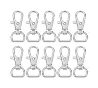 QUARKZMAN 10Pcs Attaches Pivotantes, 0.51 Inch D Ring Claw Classeur Métallique À Porte À Ressort Pour Fabrication De Sacs Porte-Clés Ceinture Sangle, Argent