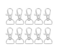 QUARKZMAN 10Pcs Attaches Tournantes, 0.63 Pouce D Ring Claw Clapet Poussoir Métallique Pour Fabrication De Sac Porte-Clés Ceinture Sangle, Argent