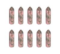 QUARKZMAN 10Pcs Baguettes De Cristal, Rhodochrosite Cristal Naturel Hexagonal Pour Chakra Méditation Fil Enrobage Ornementation Maison Gros Collection Pierre Revêche, 33 x 8mm