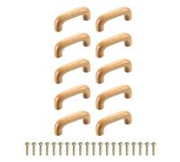 QUARKZMAN 10pcs Bois Tiroir Poignées Poignées, 64mm/2.52" Trou Espacement Bois Armoires Tiroir Boutons Pull Poignées avec Vis Ensemble pour Cuisine Armoires Commode Meubles