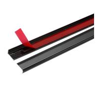 QUARKZMAN 10pcs Bords De Carrelage 12" x 0.4" Adhésif Dosseret Moulure Alliage D'Aluminium Auto-Adhésif Angle Extérieur En L Pour Cuisine Tailgates Cadre De Miroir Meubles, Noir Mat