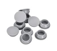 QUARKZMAN 10Pcs Bouchon de Trou en Silicone, Bouchons à Verrouillage Rond en Caoutchouc pour Trou de 18-19mm, Bouchons de Trou Étanches pour Tube Métallique, Embouts de Meubles, Gris