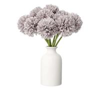 QUARKZMAN 10pcs Boule De Fleurs Artificielles Chrysanthème Gris Violet | Faux Chrysanthème Bouquet Fleur En Soie Fausse Fleur Pour Décoration De Maison Jardin Mariage Fête