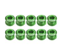 QUARKZMAN 10pcs Boulons De Couronne Simple M8 Alliage D'Aluminium Écrous De Pédalier Vis De Plateau pour Road Bike Mountain Bike, Vert