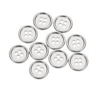 QUARKZMAN 10pcs Bouton De Couture En Métal, 15mm 4-Trous Rond Pour Chemises Manteaux Vêtements Boutons De Couture Pour Décoration Artisanat, Argent