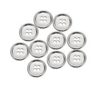 QUARKZMAN 10pcs Bouton De Couture En Métal, 20mm 4 Trous Ronds Pour Chemises Manteaux Vêtements Boutons De Couture Pour Décoration Artisanat, Argent