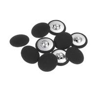 QUARKZMAN 10pcs Bouton Recouvert de Tissu Aluminium 21mm Noir | Rond Boutons de Couture à Tige Métallique pour Costumes, Robes, Chemisiers, Pulls, Robe de Mariée, Vintage, Bricolage