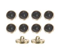 QUARKZMAN 10Pcs Bouton Rond 18mm/0.7" Résine Motif Décoratif Vintage Noir | Accessoires Couture Artisanat Pour Blazer Veste Manteau Uniforme