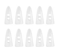 QUARKZMAN 10Pcs Boutons à Bascule en Résine, 30mm/1.2" Double Trous Forme Dent Boutons Couture en Bois pour DIY Manteau Pull Accessoires Vêtements, Blanc