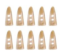 QUARKZMAN 10Pcs Boutons à Bascule en Résine 40mm/1.6" Boutons en Bois Kaki | pour DIY Manteau Pull Accessoires Vêtements, Deux Trous Forme Dent