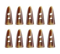 QUARKZMAN 10Pcs Boutons à Bascule en Résine, 40mm/1.6" Deux Trous Forme Dent Boutons en Bois pour DIY Manteaux Pulls Accessoires Vêtements, Couleur Café