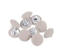 QUARKZMAN 10Pcs Boutons de Couture Ronds en Tissu Recouvert de 18L, de 11,5 mm de Diamètre, avec Tige Métallique pour Costumes, Robes, Blouses, Beige