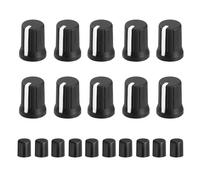 QUARKZMAN 10Pcs Boutons De Potentiometre, Remplacement En Caoutchouc Pour Arbre En D, Capuchon De Tige De Poussee Pour DJ Controller Mixer Console Encoder Speaker(Noir Blanc)