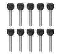 QUARKZMAN 10pcs Boutons De Serrage Moletés Vis À Main M5 x 30mm Filetage Mâle Métrique 13mm Tête En Plastique Mat Tige En Acier Inoxydable 304 Bouton Fileté À Main Poignée, Noir