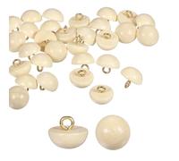 QUARKZMAN 10Pcs Boutons En Bois 0.47" (12mm) Type Cèpe Dôme Rond Jaune
