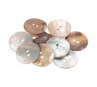 QUARKZMAN 10pcs Boutons En Nacre 0.8" (20mm) 2 Trous Ronds En Coquille | Pour Couture Boutons Naturels Pour Tissu Artisanat Chemise DIY